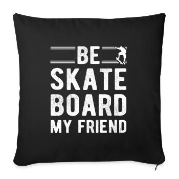 Art de planche à roulettes pour garçons filles hommes cadeaux de planche à roulettes - Housse de coussin décorative 45 x 45 cm - noir - Devant
