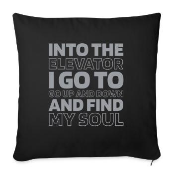 Elevator Elevator - Sofa pillowcase 17,3'' x 17,3'' (45 x 45 cm) - black - Front