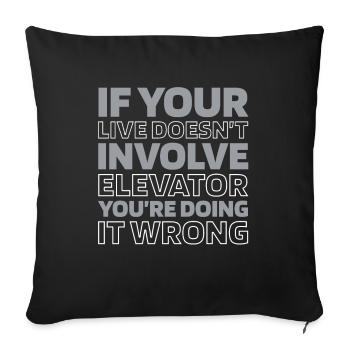 Elevator Elevator - Sofa pillowcase 17,3'' x 17,3'' (45 x 45 cm) - black - Front
