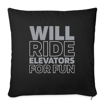 Elevator Elevator - Sofa pillowcase 17,3'' x 17,3'' (45 x 45 cm) - black - Front