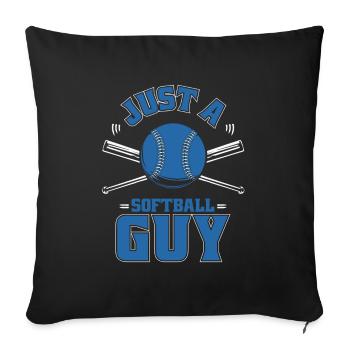 Le softball n’est qu’un gars de softball - Housse de coussin décorative 45 x 45 cm - noir - Devant