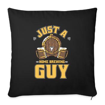 Hobby Brewer Bière Bière artisanale - Housse de coussin décorative 45 x 45 cm - noir - Devant