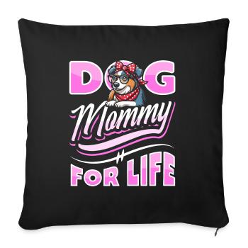 Berger Australien Chien Maman Fourrure Vie - Housse de coussin décorative 45 x 45 cm - noir - Devant