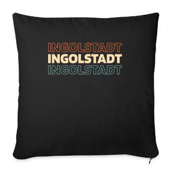Ville allemande d’Ingolstadt, Bavière - Housse de coussin décorative 45 x 45 cm - noir - Devant