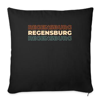 German city Regensburg Bavaria - Sofa pillowcase 17,3'' x 17,3'' (45 x 45 cm) - black - Front