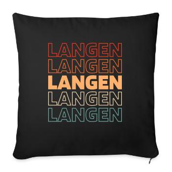 Ville allemande de Langen, Hesse - Housse de coussin décorative 45 x 45 cm - noir - Devant
