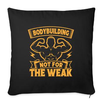 Motivation de remise en forme Bodybuilder Pas pour la salle de sport faible - Housse de coussin décorative 45 x 45 cm - noir - Devant