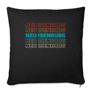 Ville allemande de Neuisenburg, Hesse - Housse de coussin décorative 45 x 45 cm - noir - Devant