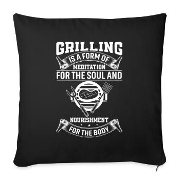 Les grillades sont une forme de méditation pour l’âme et - Housse de coussin décorative 45 x 45 cm - noir - Devant