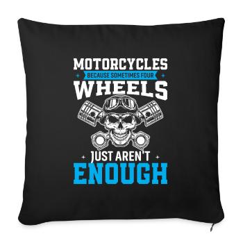 Motos : parce que parfois quatre roues juste ar - Housse de coussin décorative 45 x 45 cm - noir - Devant