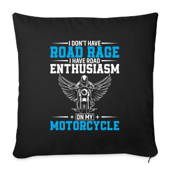Je n’ai pas de rage au volant, j’ai de l’enthousiasme sur la route - Housse de coussin décorative 45 x 45 cm - noir - Devant