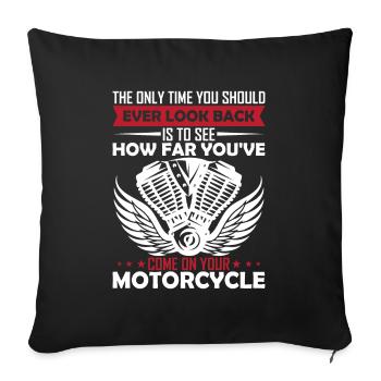 The Only Time You Should Ever Look Back Is To See - Sofa pillowcase 17,3'' x 17,3'' (45 x 45 cm) - black - Front