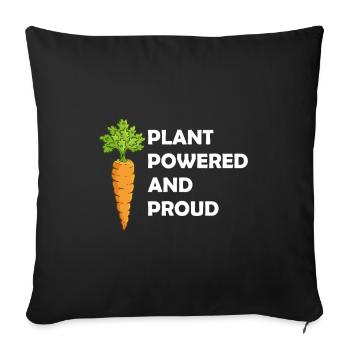 Alimenté par des plantes et fier - Housse de coussin décorative 45 x 45 cm - noir - Devant