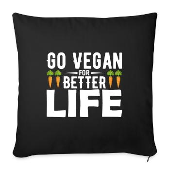 Devenez végétalien pour une vie meilleure - Housse de coussin décorative 45 x 45 cm - noir - Devant