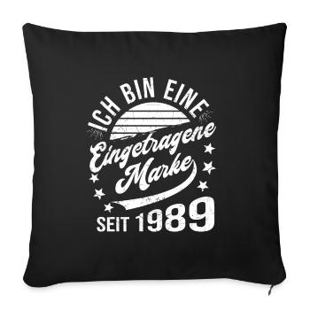 35th Birthday Retro 35th Anniversary Registered Trademark - Sofa pillowcase 17,3'' x 17,3'' (45 x 45 cm) - black - Front
