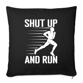 Marathonien, taisez-vous et courez en courant - Housse de coussin décorative 45 x 45 cm - noir - Devant