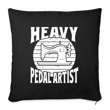 Heavy Pedal Artist - Sewing Machine Quilter - Sofakissenbezug 45 x 45 cm - Schwarz - Vorne