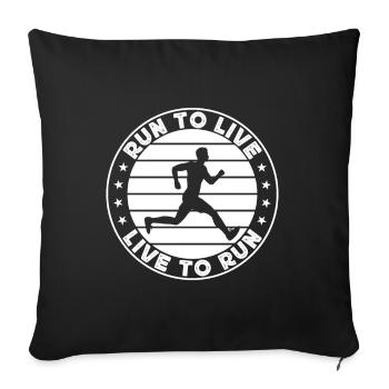 Idée cadeau de course à pied pour marathonien - Housse de coussin décorative 45 x 45 cm - noir - Devant