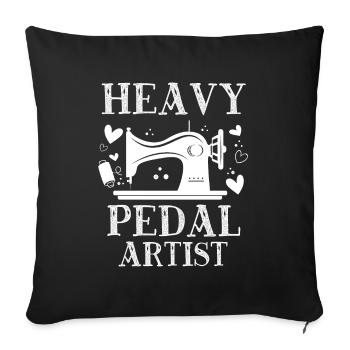 Heavy Pedal Artist - Sewing Machine Quilter - Sofakissenbezug 45 x 45 cm - Schwarz - Vorne