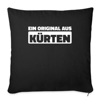 Deutsche Stadt Kürten Nordrheinwestfalen - Sofakissenbezug 45 x 45 cm - Schwarz - Vorne