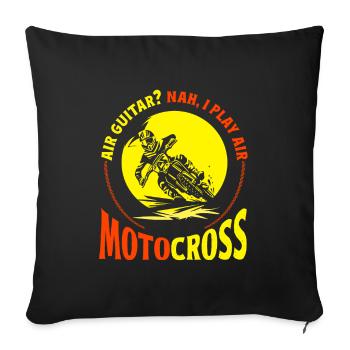 Dirt Biker Riding AIr Guitar Air Motorcross Dirt - Sofa pillowcase 17,3'' x 17,3'' (45 x 45 cm) - black - Front