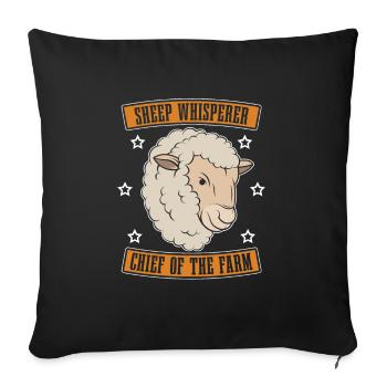 Shepherd Sheep Chief of the Farm - Sofa pillowcase 17,3'' x 17,3'' (45 x 45 cm) - black - Front
