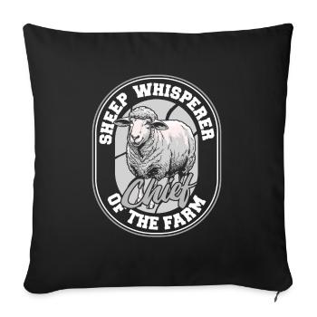 Shepherd Sheep Chief of the Farm - Sofa pillowcase 17,3'' x 17,3'' (45 x 45 cm) - black - Front