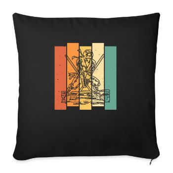 Hockey Hockey Ninja - Sofa pillowcase 17,3'' x 17,3'' (45 x 45 cm) - black - Front