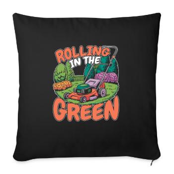Lawn mower mowing - Sofa pillowcase 17,3'' x 17,3'' (45 x 45 cm) - black - Front