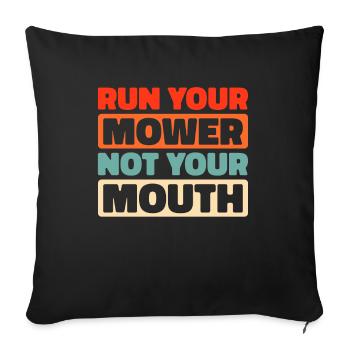 Lawn mower mowing - Sofa pillowcase 17,3'' x 17,3'' (45 x 45 cm) - black - Front