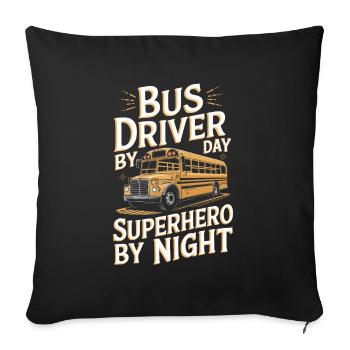 Bus Bus Driver - Sofa pillowcase 17,3'' x 17,3'' (45 x 45 cm) - black - Front