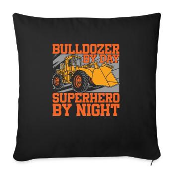 Bulldozer Planierraupe - Sofa pillowcase 17,3'' x 17,3'' (45 x 45 cm) - black - Front