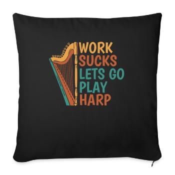 Harpe - Housse de coussin décorative 45 x 45 cm - noir - Devant