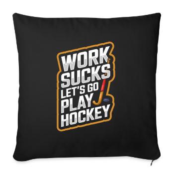 hockey sur gazon - Housse de coussin décorative 45 x 45 cm - noir - Devant