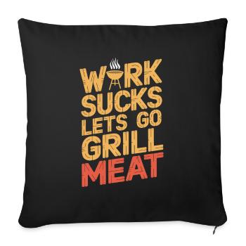 Grillades au barbecue - Housse de coussin décorative 45 x 45 cm - noir - Devant