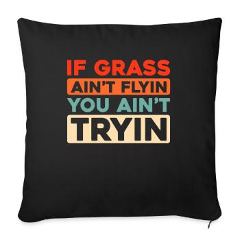 Lawn mower mowing - Sofa pillowcase 17,3'' x 17,3'' (45 x 45 cm) - black - Front