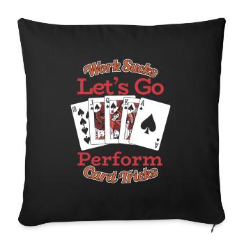 Card tricks - Sofa pillowcase 17,3'' x 17,3'' (45 x 45 cm) - black - Front