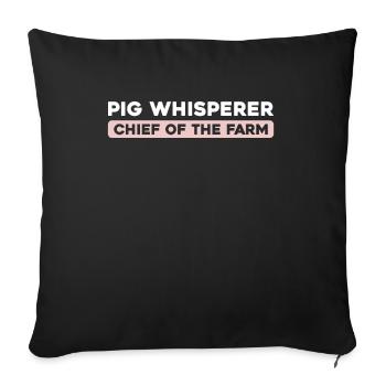 Éleveur de porcs Chef de la ferme - Housse de coussin décorative 45 x 45 cm - noir - Devant