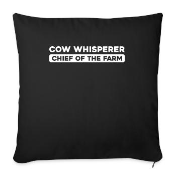Cow farmer, dairy farmer, head of the farm - Sofa pillowcase 17,3'' x 17,3'' (45 x 45 cm) - black - Front