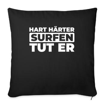 Surfer Surfen - Sofakissenbezug 45 x 45 cm - Schwarz - Vorne