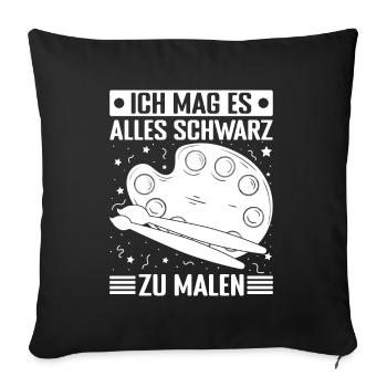 Art teacher I like to paint everything black - Sofa pillowcase 17,3'' x 17,3'' (45 x 45 cm) - black - Front