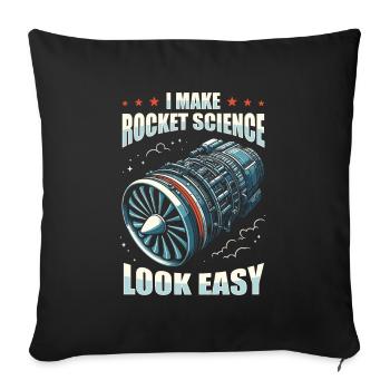 Aerospace Engineer - Sofa pillowcase 17,3'' x 17,3'' (45 x 45 cm) - black - Front