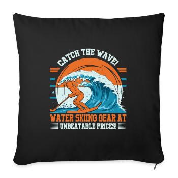 Catch the wave! Water skiing gear at unbeatable pr - Sofa pillowcase 17,3'' x 17,3'' (45 x 45 cm) - black - Front