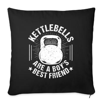 Gym Junkies Kettlebells Boy´s Friend Calisthenics - Sofakissenbezug 45 x 45 cm - Schwarz - Vorne
