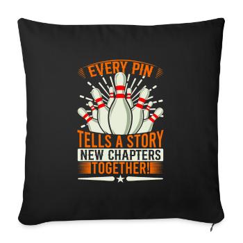 Chaque épinglette raconte une histoire – écrivons de nouveaux chapitres - Housse de coussin décorative 45 x 45 cm - noir - Devant