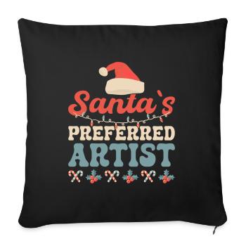 Santa´s Preferred Artist Gift - Sofakissenbezug 45 x 45 cm - Schwarz - Vorne