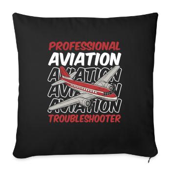Mécanicien aéronautique - Housse de coussin décorative 45 x 45 cm - noir - Devant
