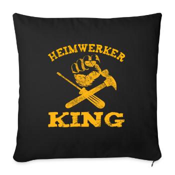 Grand-père bricolage King Crafter Papa Hommes Fête des pères - Housse de coussin décorative 45 x 45 cm - noir - Devant