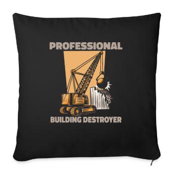 Demolition expert - Sofa pillowcase 17,3'' x 17,3'' (45 x 45 cm) - black - Front