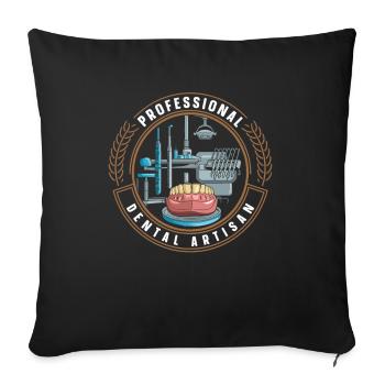 Prothésiste dentaire - Housse de coussin décorative 45 x 45 cm - noir - Devant